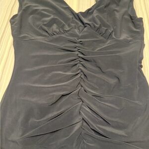Ruched Black Tank Top
